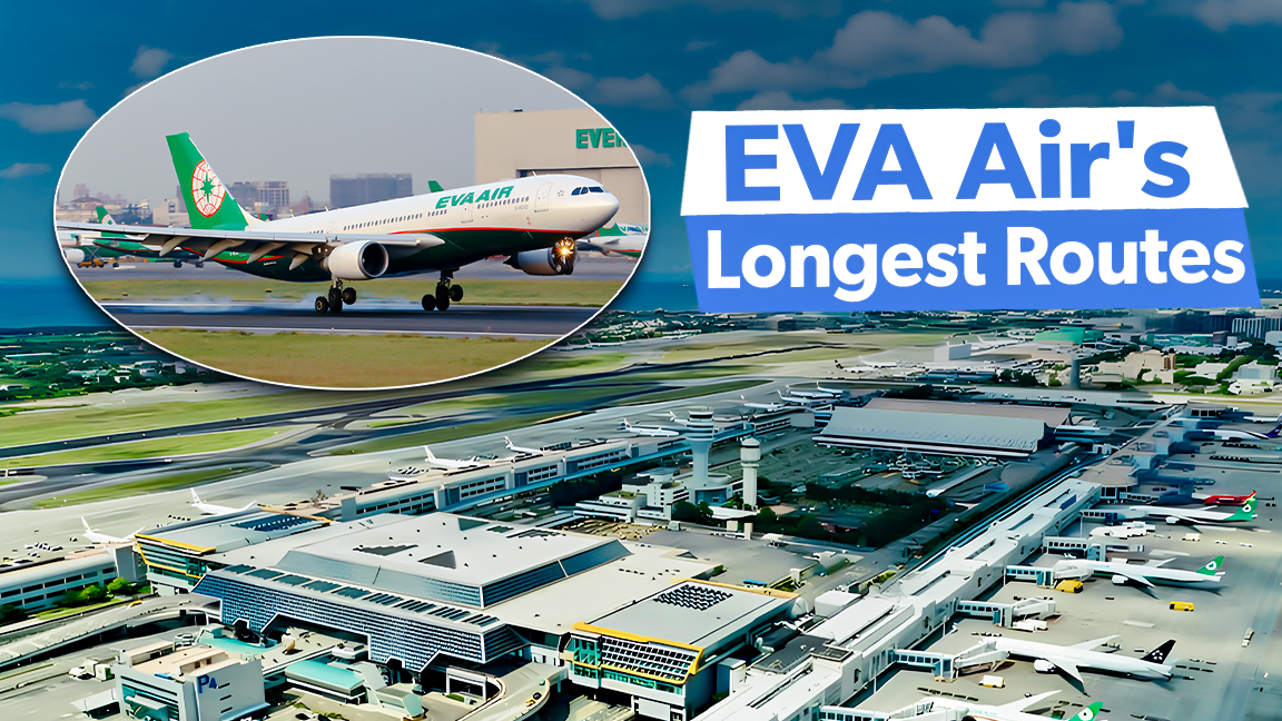 Taiwan Taoyuan internationaler Flughafen: Die Top 5 EVA Air Routen der Einrichtung nach Länge