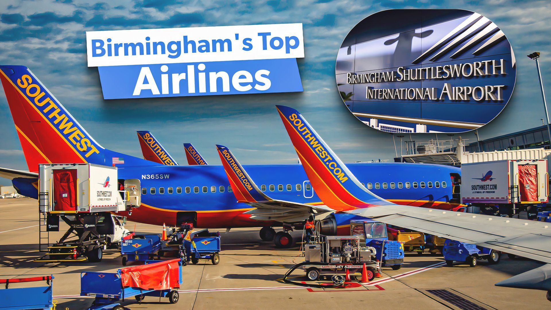 Alabamas größter Flughafen: Birmingham-Shuttlesworth International's Top 5 Carrier nach Sitzplätzen angeboten