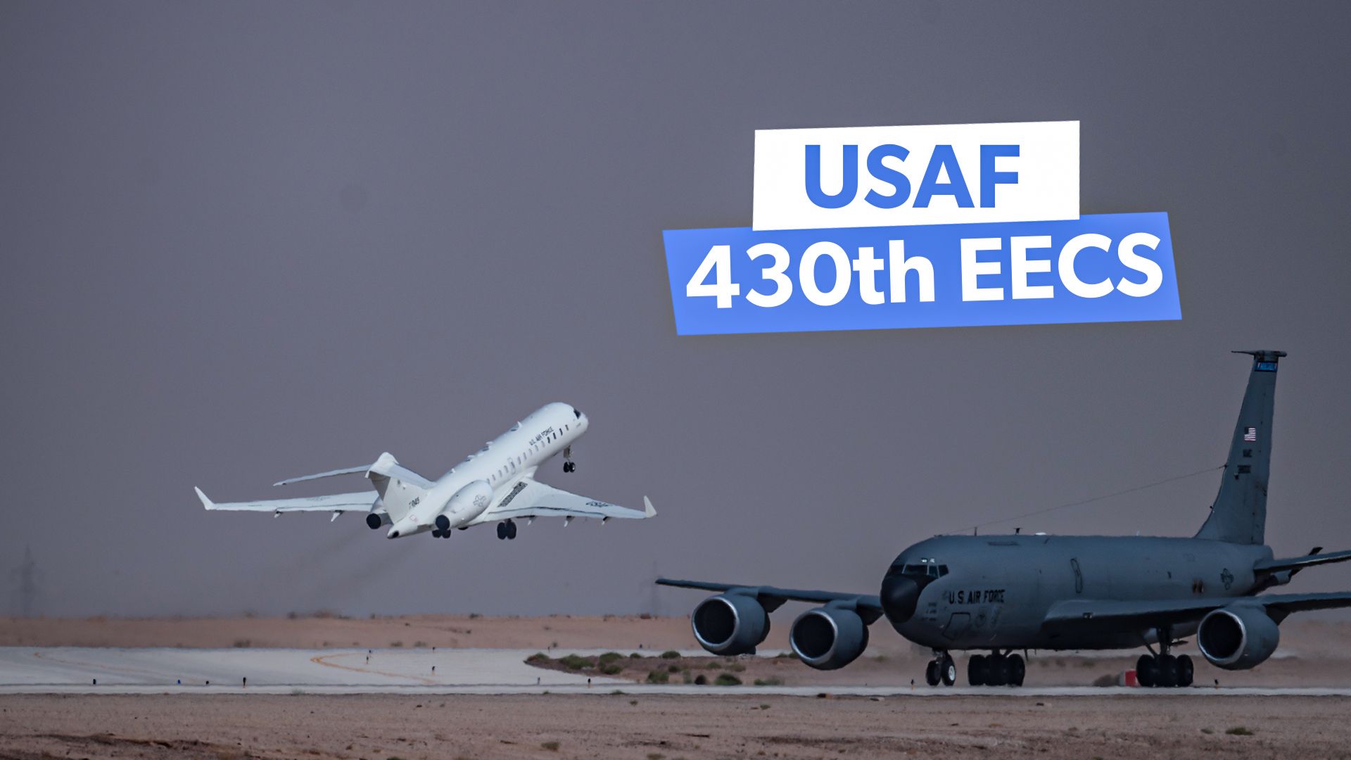 USAF 430. EECS-Kommandeur bei E-11A Bacns humanitären Relieftropfen im Gaza