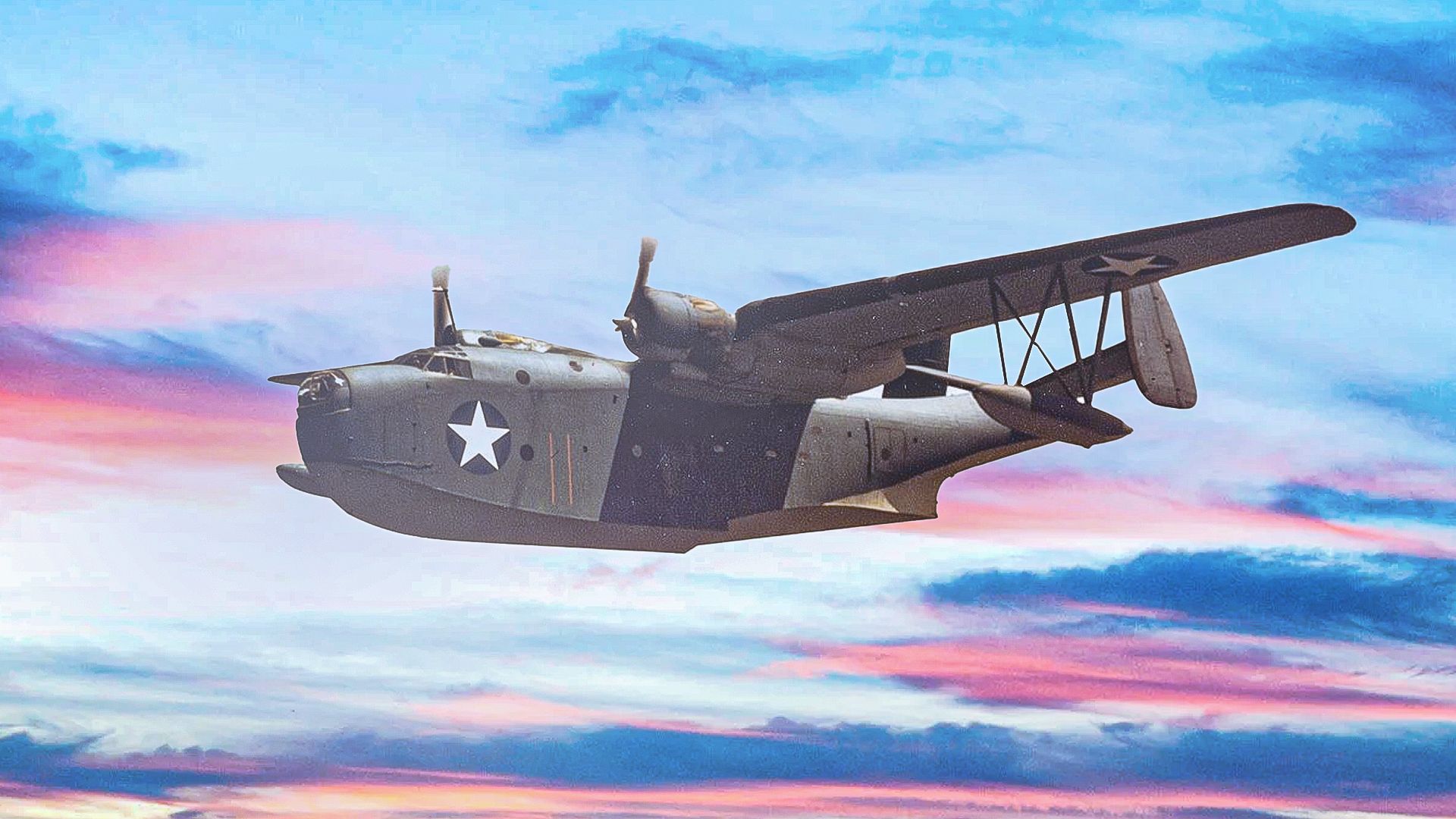 Geheimnis von Flug 19: Der US Navy Martin PBM Mariner ist im Bermuda 