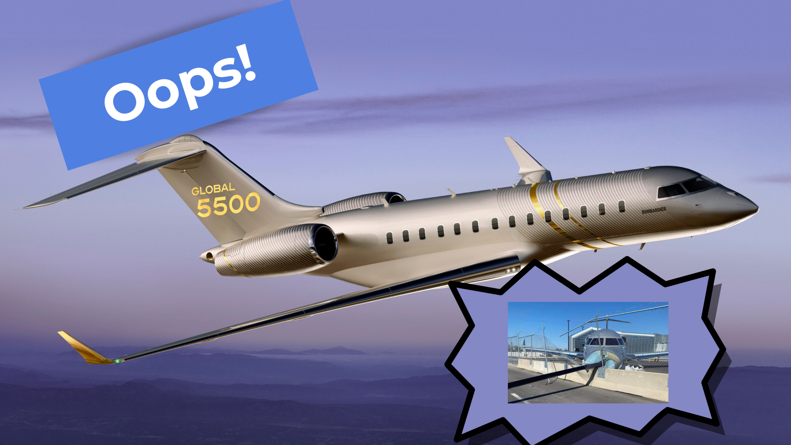 Brandneue Bombardier Global 5500 stürzt nach Missgeschick in Toronto in einen Zaun ab.