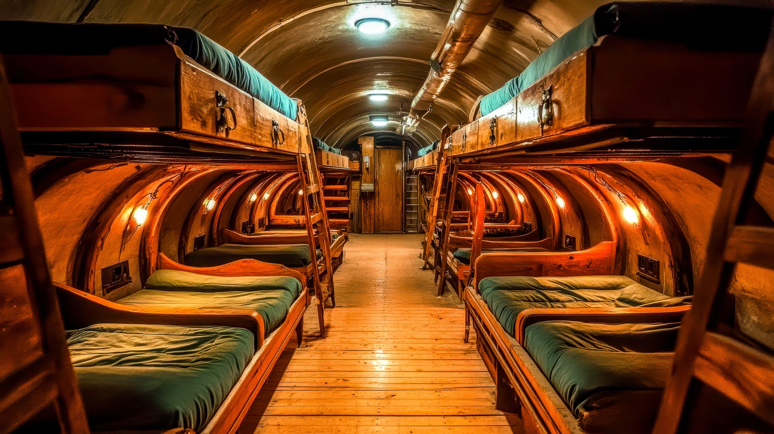 Der unterirdische Bunker von Virginia in Virginia umfasst Security &amp; Roboter-Mitarbeiter auf weißer Hausebene und Roboter