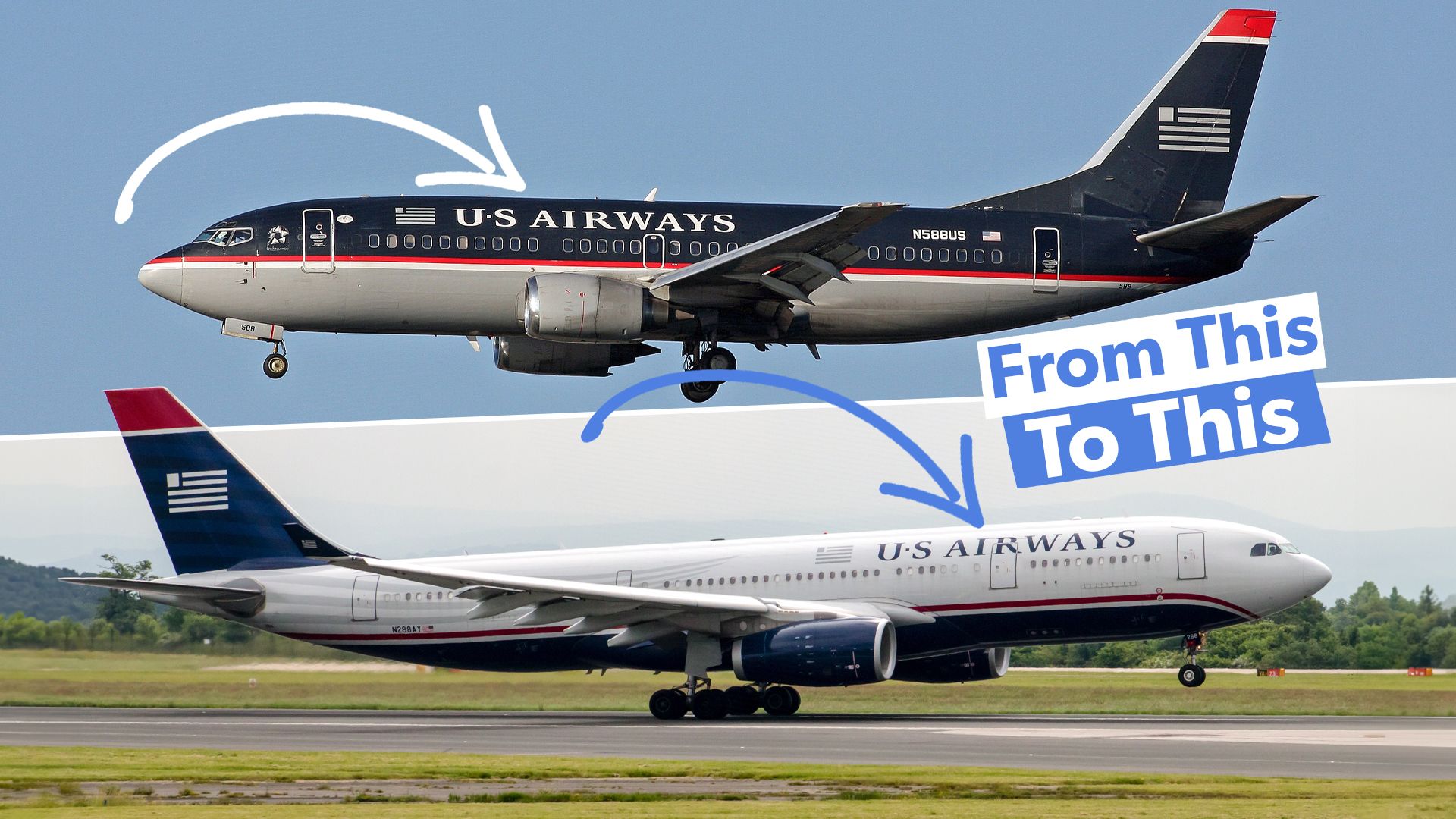 US Airways: Die Geschichte der verschiedenen Lackierungen der ehemaligen Fluggesellschaft