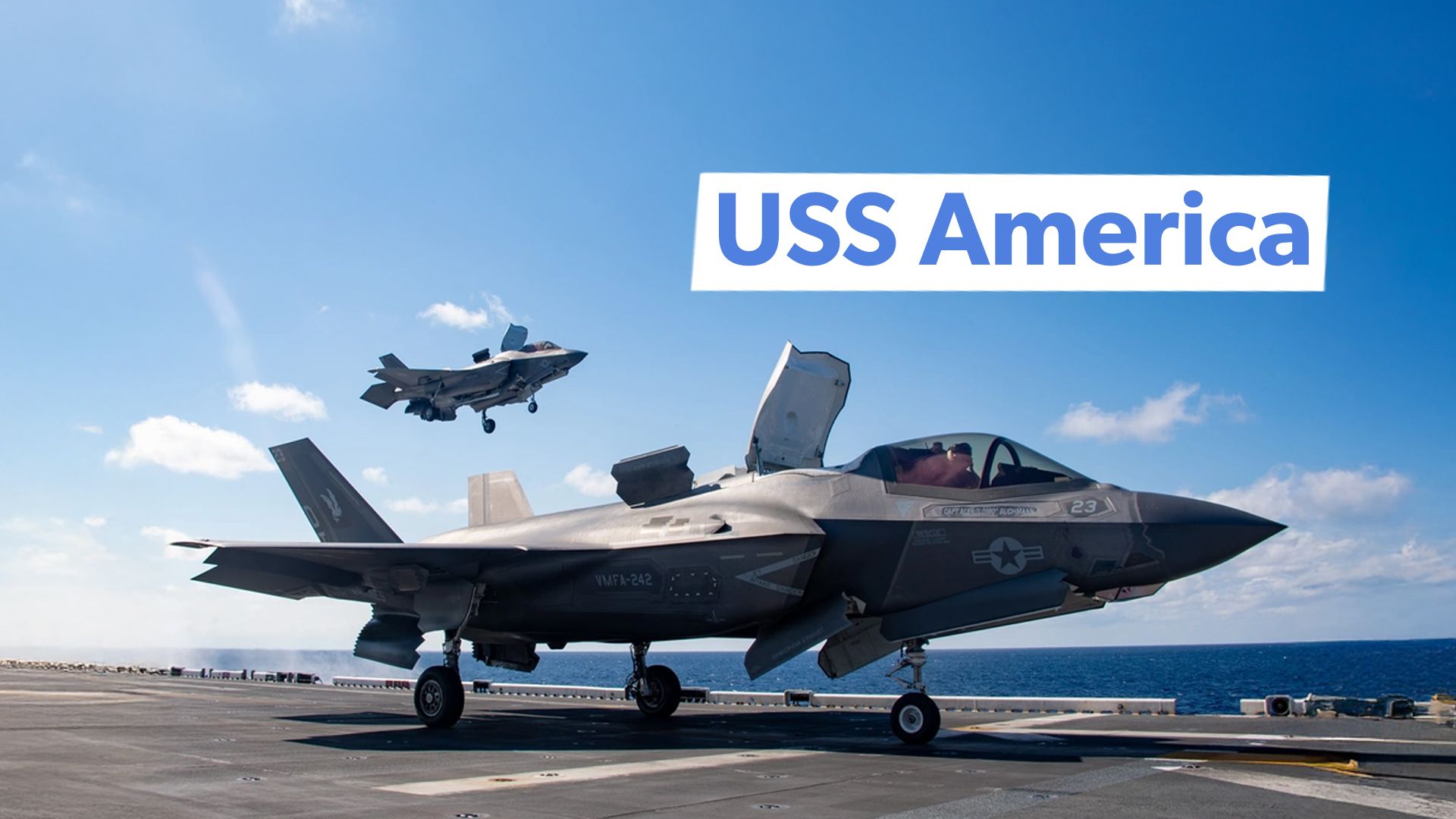 F-35B, MV-22B Osprey &amp; CH-53E Super Hengst: Die Flugbetrieb der USS America in der philippinischen Meer