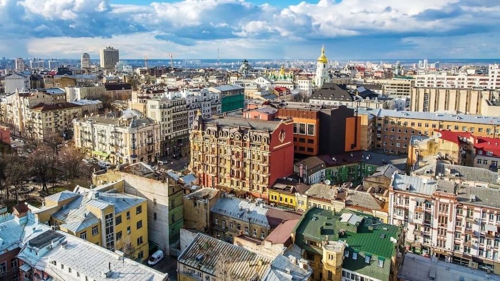 Empfohlene Touristenplätze in der schönen alten Stadt Kyiv, Ukraine,