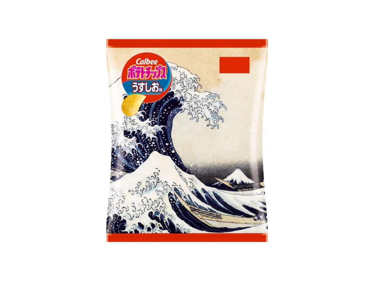 Calbee und das Sumida Hokusai Museum arbeiten zusammen! Kartoffelchips in limitierter Auflage mit Designs von Hokusais berühmten Gemälden werden geboren
