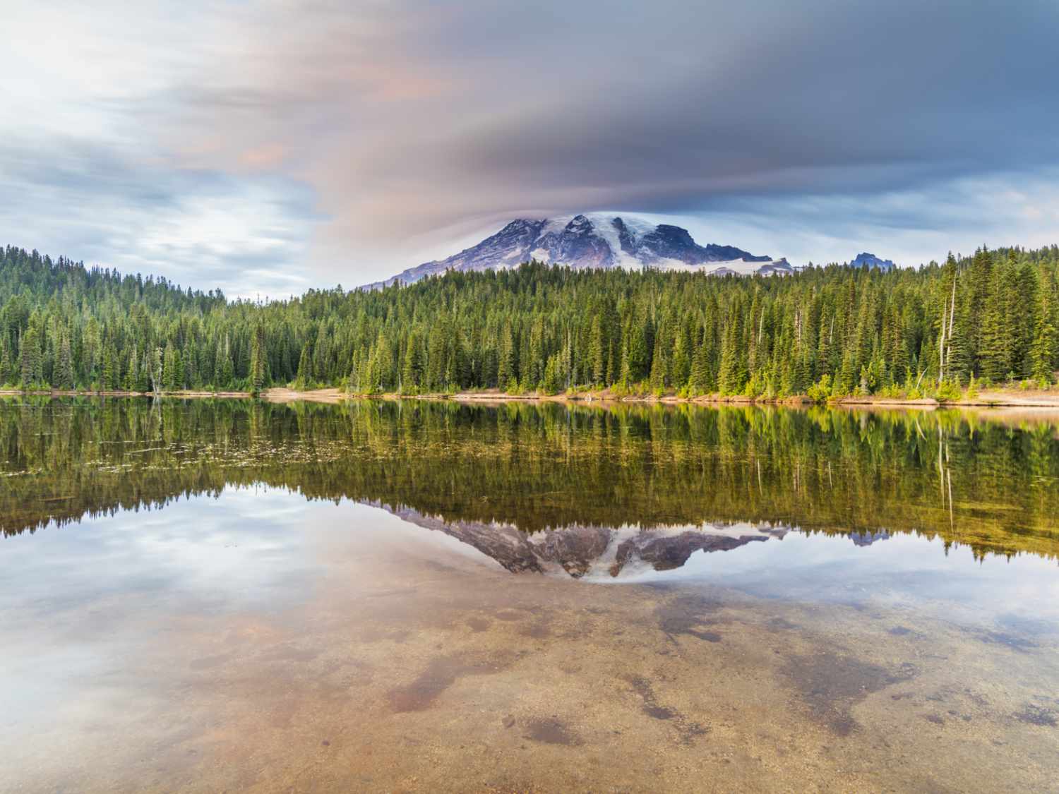 Ein Reiseführer in den Berg Rainier National Park in Washington